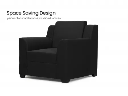 Erica Upholstered Single Seater Sofa in Charcoal Color